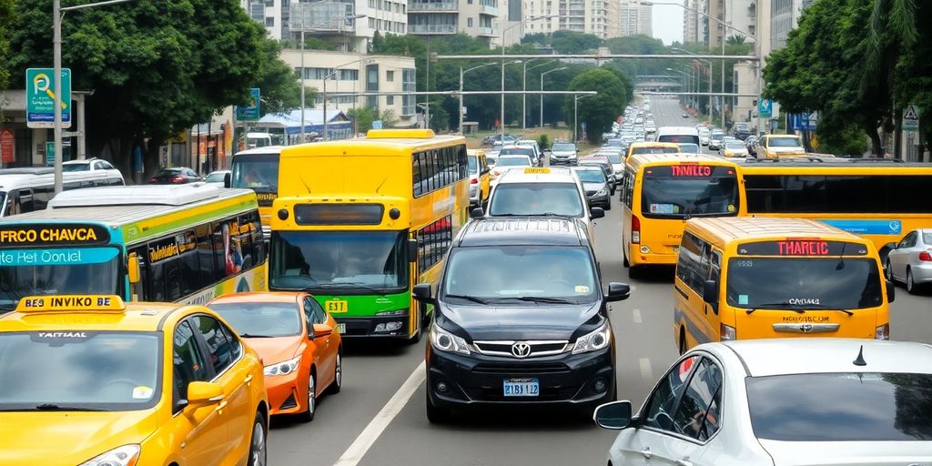 Cenas urbanas de Belo Horizonte com transporte em movimento.